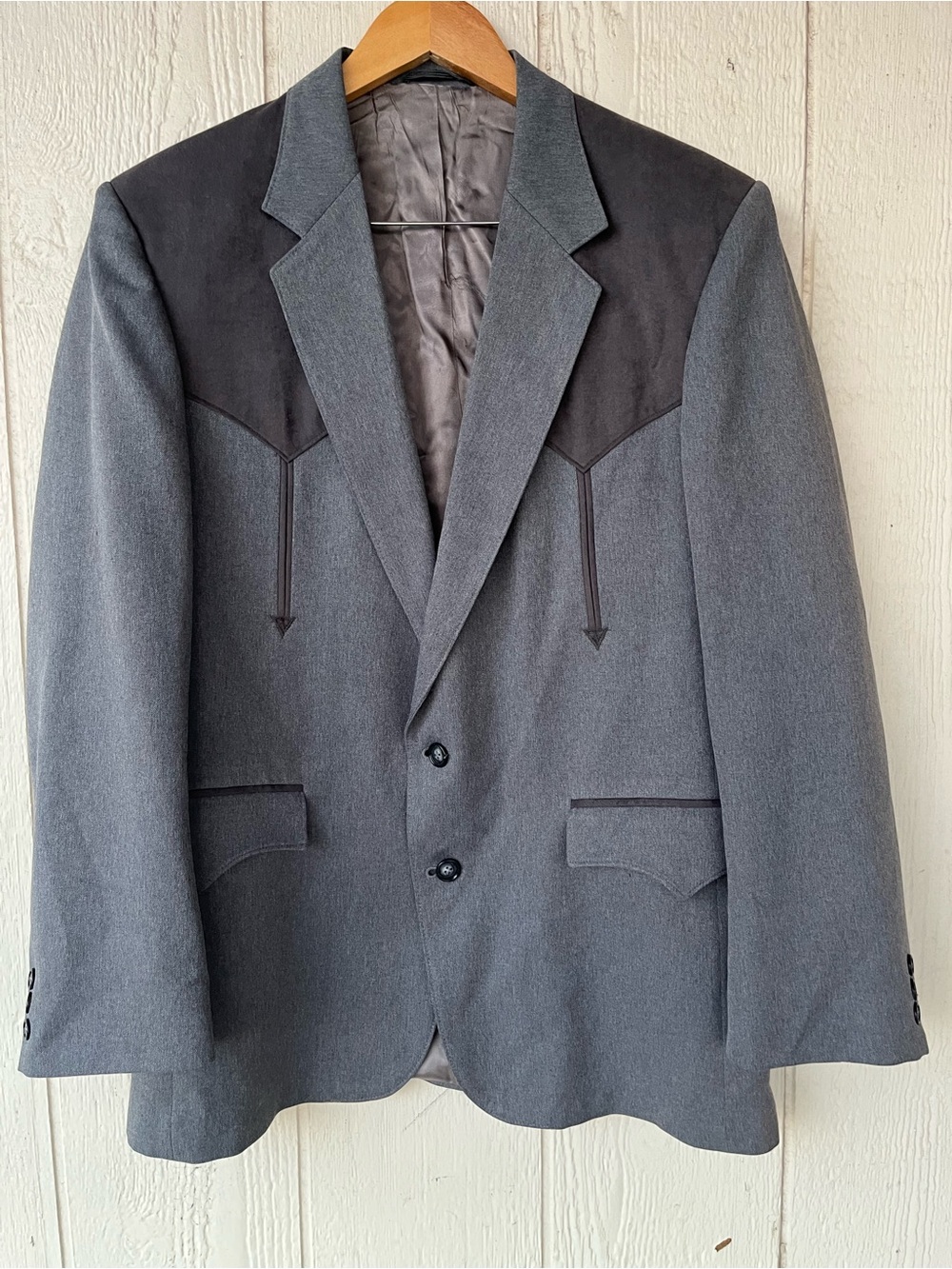 Vintage Western Circle S Men's Two-Tone Grey Western Blazer 42R
